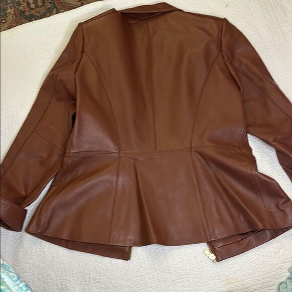 D & Co Brown Soft Leather Jacket size S - Picture 4 of 6